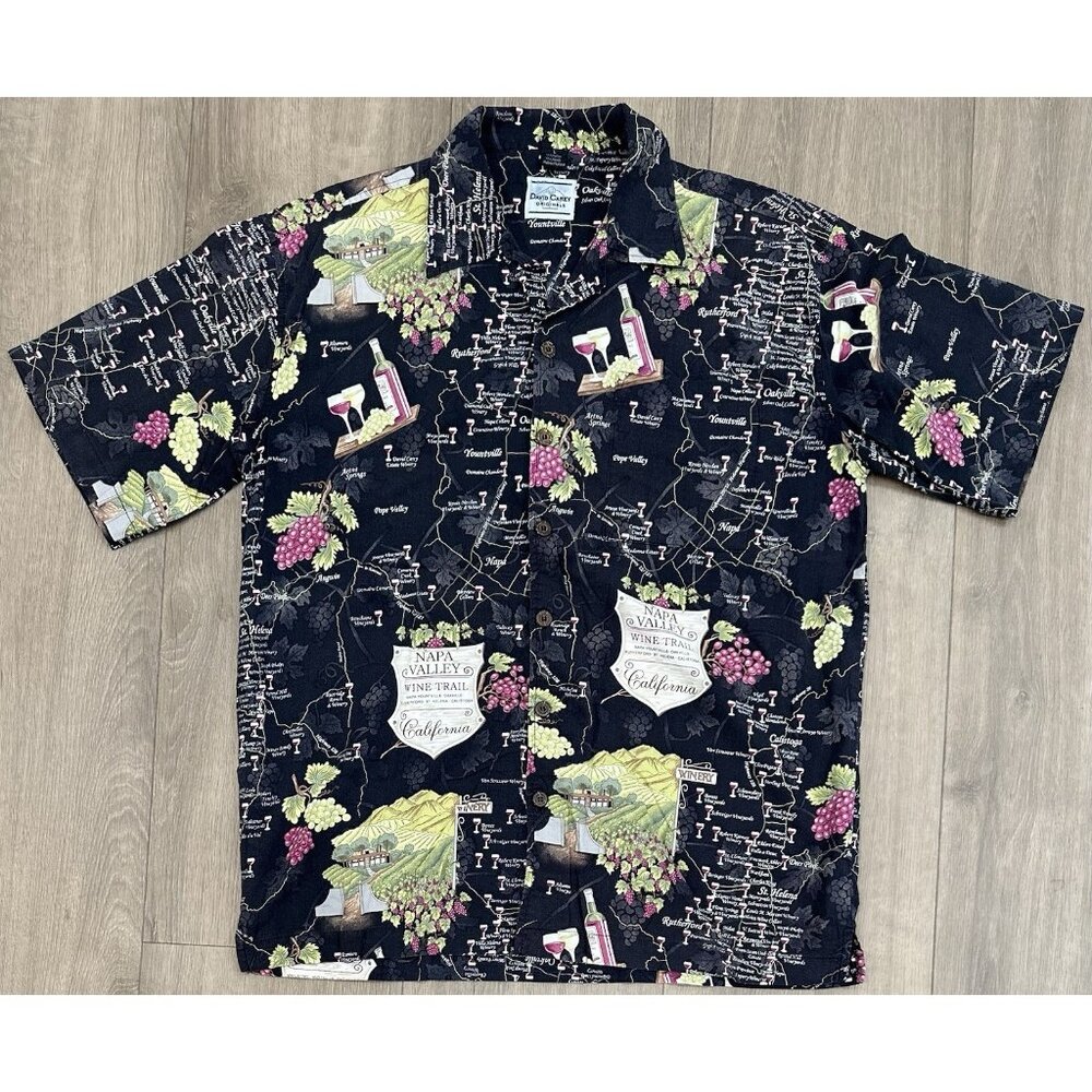 David Carey Originals Men’s Size L Button Down Napa Valley California Wine Trail